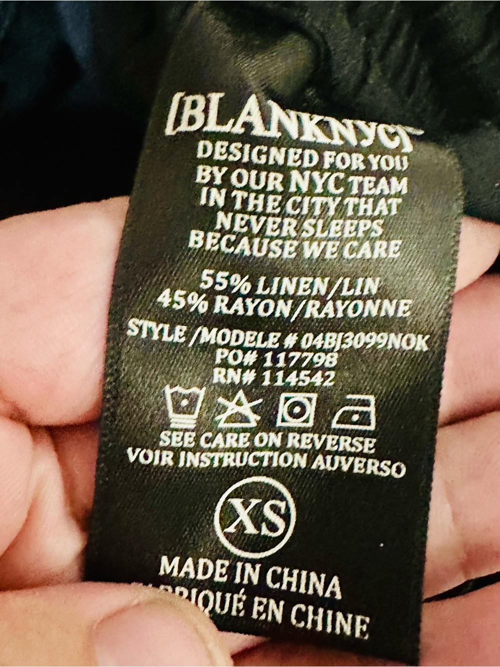 BLANKNYC Black Linen Blend Pull On Pants Paperbag Waist Cropped XS - Picture 5 of 5